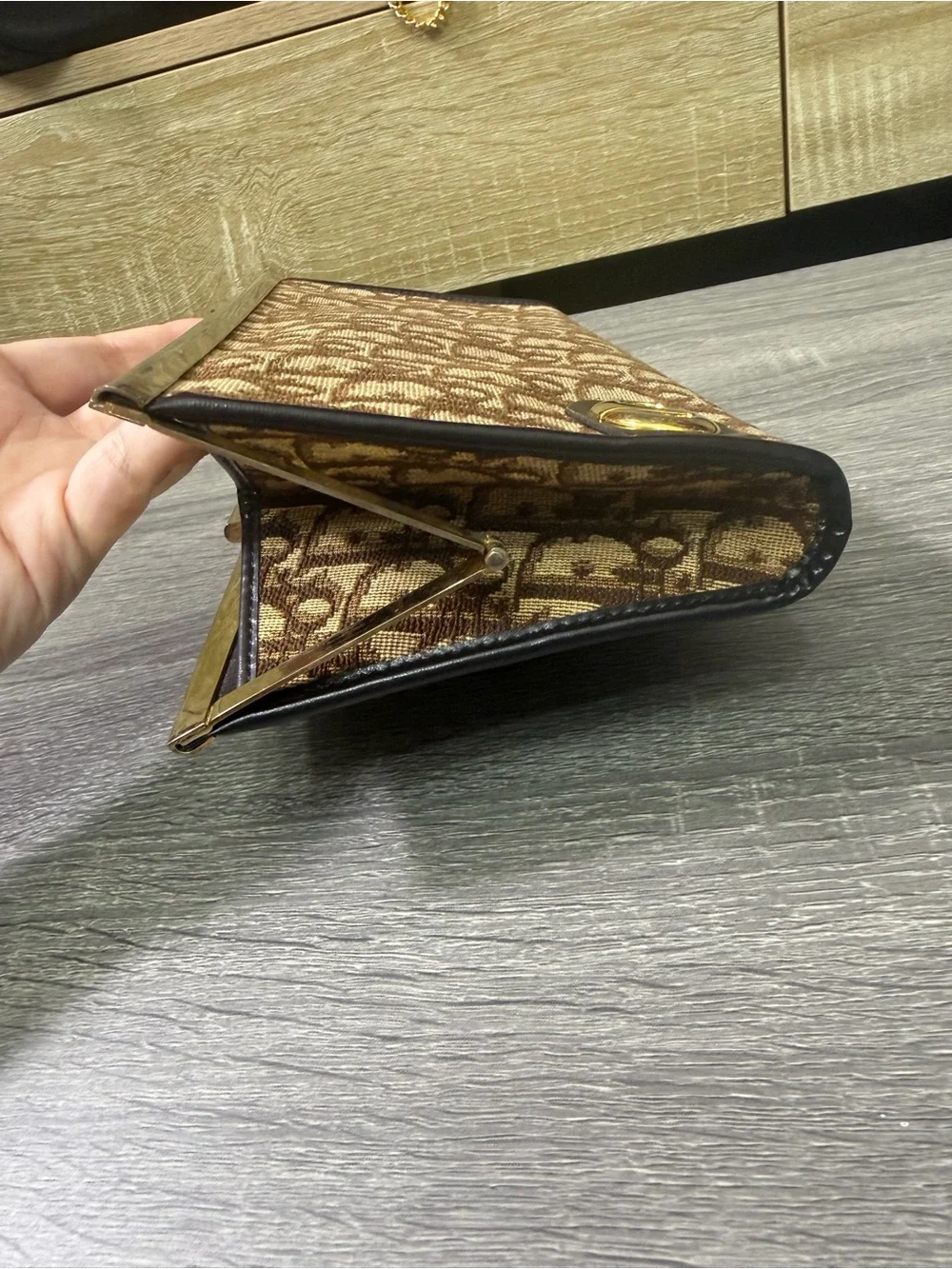 Dior Trotter Vintage Clutch in Brown